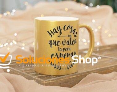 Taza Metálica Personalizada Oro o Plata con Brillo Único