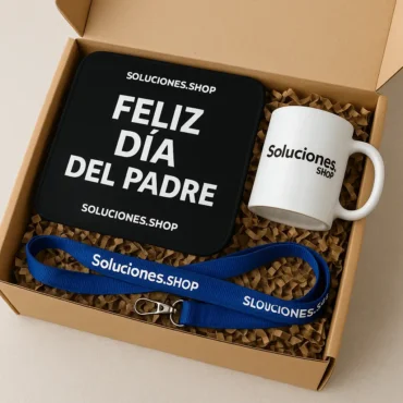 Box Día del Padre Personalizado para Oficina – Taza, Mouse Pad y Lanyard Soluciones.Shop