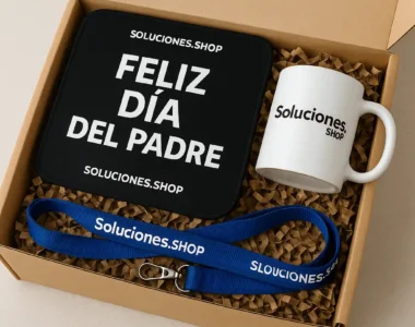 Box Día del Padre Personalizado para Oficina – Taza, Mouse Pad y Lanyard Soluciones.Shop