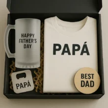 Box regalo Día del Padre con jarra y camiseta personalizada