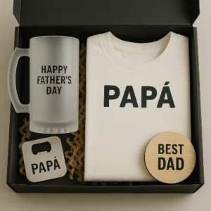 Box regalo Día del Padre con jarra y camiseta personalizada