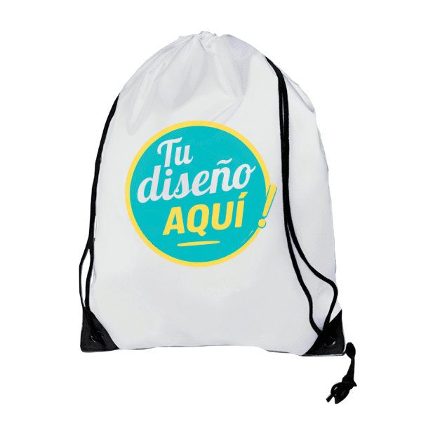 Mochila Deportiva Personalizada Blanca Color Make 35.5 x 45 cm