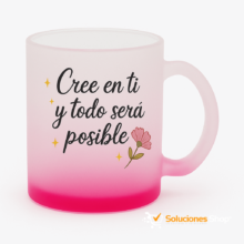 Taza de Vidrio Glaseado de 11 oz – Personalizada con Colores Difuminados Elegantes