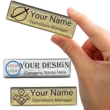 Gafetes Metálicos con Nombre para Personal Diseño Profesional con Imán Alta Durabilidad y Estilo Profesional