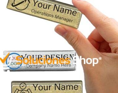 Gafetes Metálicos con Nombre para Personal Diseño Profesional con Imán Alta Durabilidad y Estilo Profesional