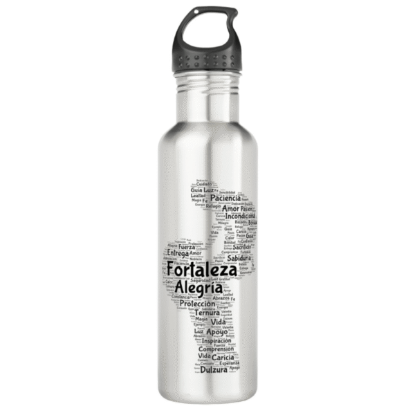 Botella de Aluminio con Palabras que Definen a Mamá – 750ml con Pajilla y Agarradera