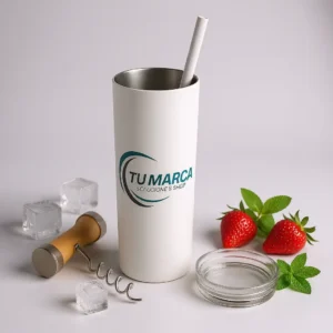 Vaso Térmico Alto Acero 🥤 | Silver o Blanco | Diseño Único Personalizado