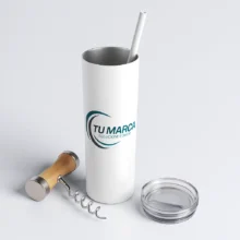 Vaso Térmico Alto Acero 🥤 | Silver o Blanco | Diseño Único Personalizado