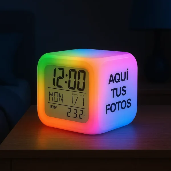 Reloj Despertador Personalizado | 3 Fotos | Regalo Verdaderamente Único