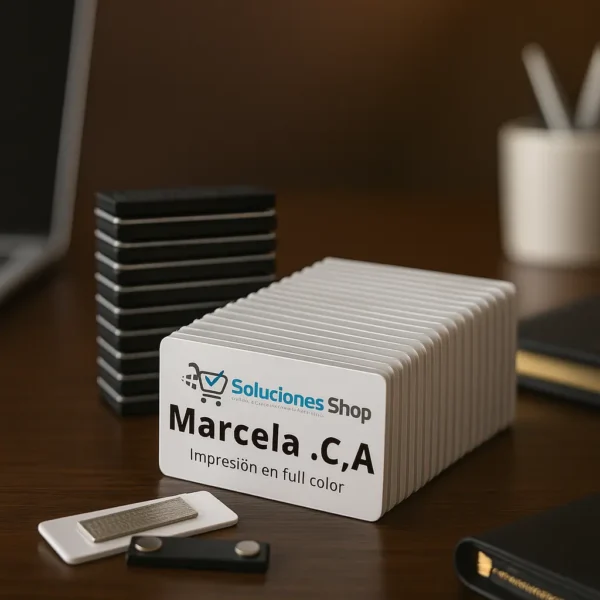Gafete con Imán para Empresas 🏢 Personalizado con Nombre y Logo