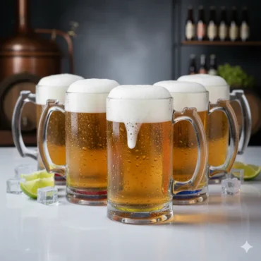 Jarra Cervecera Transparente de 16oz con Fondo de Color Personalizable