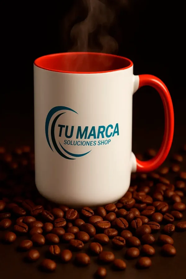 Taza 15 oz con Fondo de Color | Personaliza con Tu Diseño o Logo