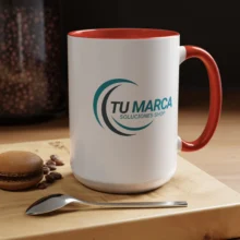 Taza 15 oz con Fondo de Color 🎨 Personaliza con Tu Imagen o Marca