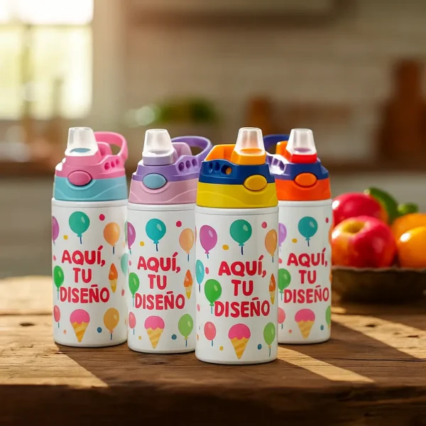 Botella Acero Inoxidable para Niños Personalizada Alta Calidad + Segura