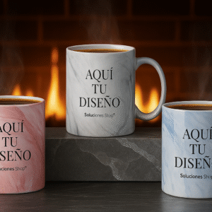 Taza Café Ecológica 11 oz 🌱 | Textura Mármol | Personalizada | Alta Calidad