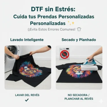 DTF sin Estrés Cómo Cuidar tus Prendas Personalizadas para que Duren Años (¡Evita Estos Errores Comunes!)👕✨