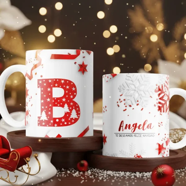 Tazas Abecedario Navideño 🎄 | Personalizadas con Tu Nombre | ¡Únicas!