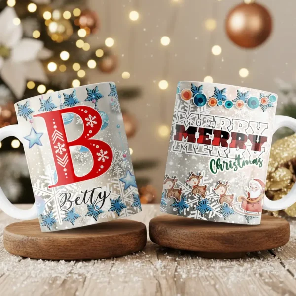 Tazas Abecedario Navideño 🎄 | Con o Sin Golosinas | Personalizadas con Tu Nombre