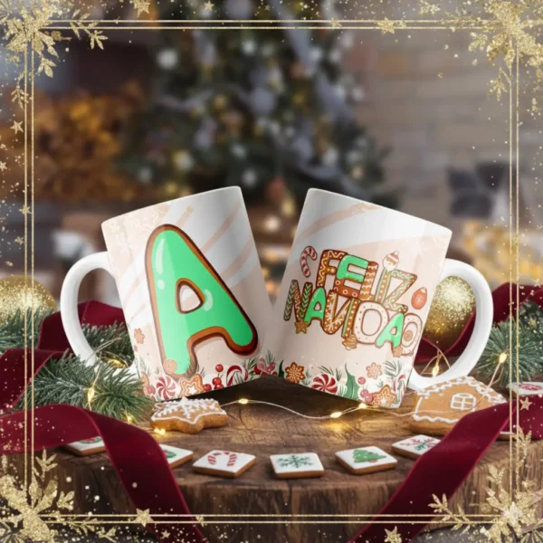 Tazas Abecedario Navideño 🎄 | Nuevo Diseño | Personalizadas con Tu Nombre