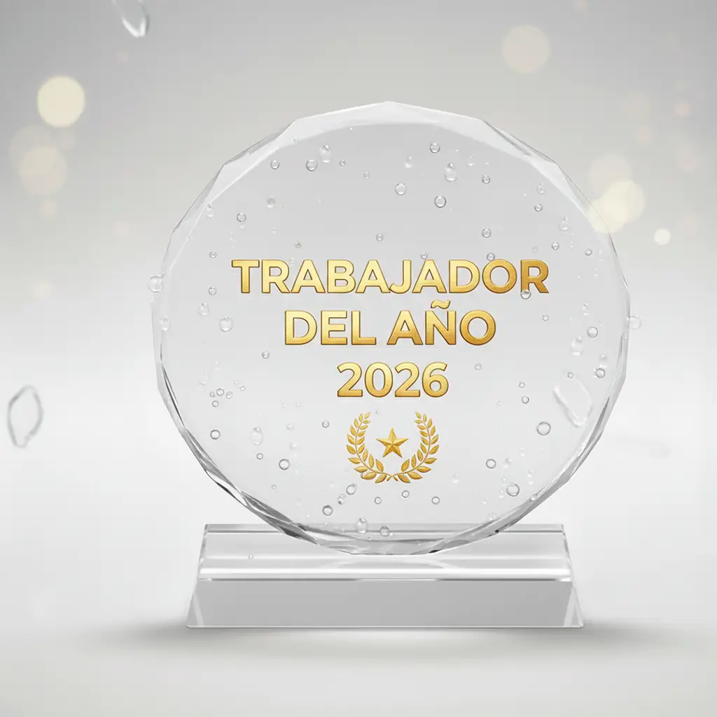 Trofeo Redondo Pequeño de Vidrio con Impresión Personalizada | Caja de Lujo