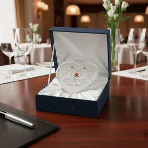Trofeo de Corazón de Vidrio Personalizado | Regalo con Foto y Caja de Lujo