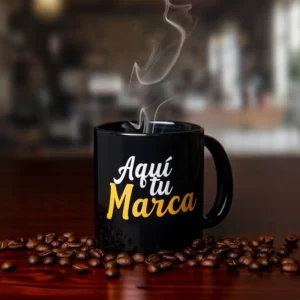 Jarra Porcelana Negra 11 oz Personalizada con DTF UV ¡Pocas Unidades!