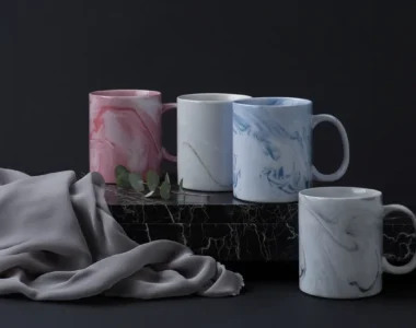 Taza Café Ecológica 11 oz Textura Mármol Personalizada Alta Calidad
