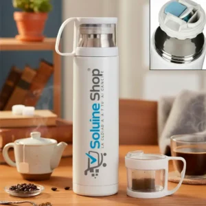 Termo Blanco + Taza 500 ml Personalizado a Tu Gusto Alta Calidad