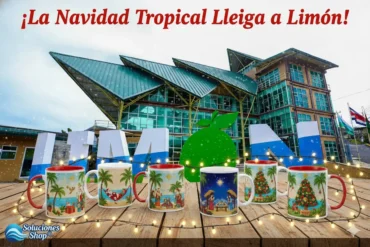 ¡La Navidad Llega a Limón con Ritmo y Alegría! Tazas Navideñas Exóticas en Soluciones Shop® 🌴🎁