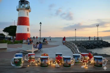 ¡La Navidad Llega a Puntarenas con Viento Fresco y Alegría! Tazas Navideñas Únicas en Soluciones Shop® 🌊🎁