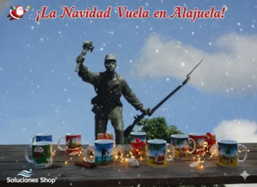 ¡La Navidad Vuela en Alajuela! Descubre las Tazas Navideñas que Inspiran en Soluciones Shop® ✈️🎁