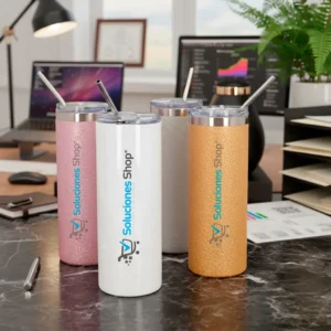 Vaso de Acero Inoxidable con Purpurina Personalizado – Precio Especial