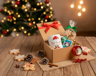 Box Corporativo Navideño – Taza + Llavero + Bola Navideña + Bolsa de Galletitas