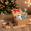 Box Empresarial Navideño Taza Personalizada, Galletitas para Decorar y Tarjetilla Navideña