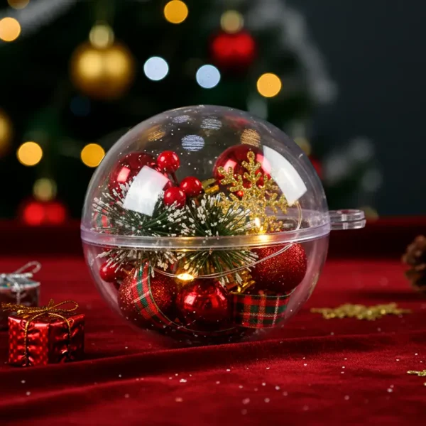 Esferas Transparentes para Rellenar – Pack de 12 Unidades | Navidad y Eventos Especiales