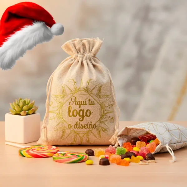 Sacos de Lino Premium Personalizables (16x23cm) para Regalos y Marcas