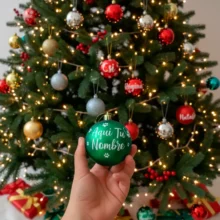 Pack de 12 Esferas Personalizadas con Nombre – 12 cm | Navidad y Eventos Especiales