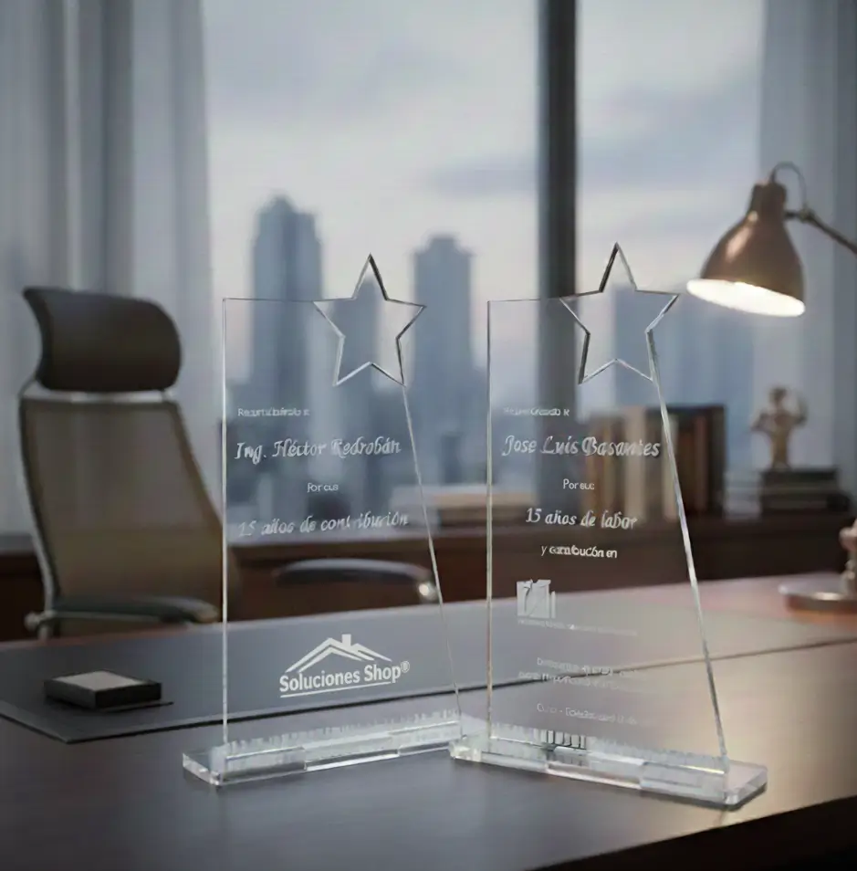 Placa de Reconocimiento en Acrílico 17 cm Personalizada Soluciones Shop®