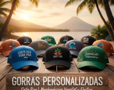gorras personalizadas, gorras con logo, merchandising Costa Rica, gorras bordadas, gorras publicitarias, regalos promocionales, gorras empresariales