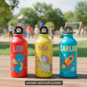Botellas de Aluminio Personalizadas para Niños | Diversión e Hidratación Saludable
