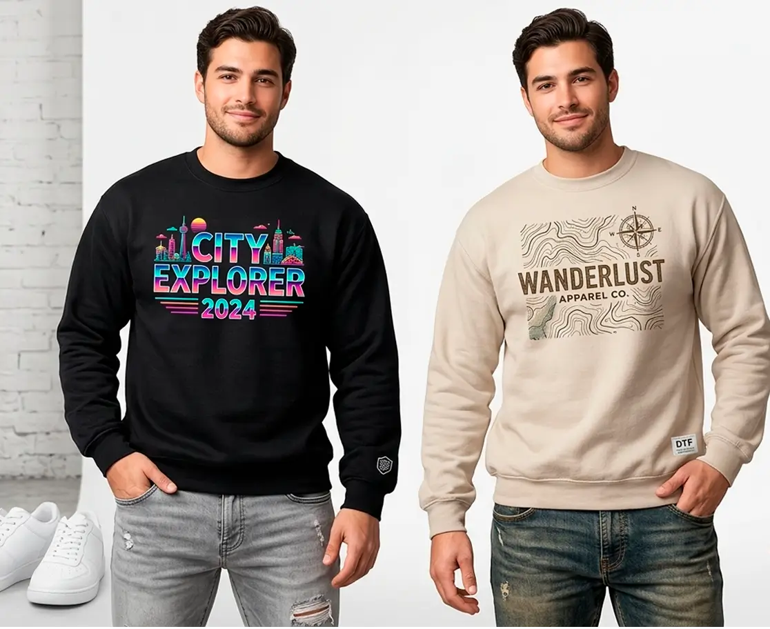 Sudadera Premium Neck "Dual Basic" – Personalización DTF