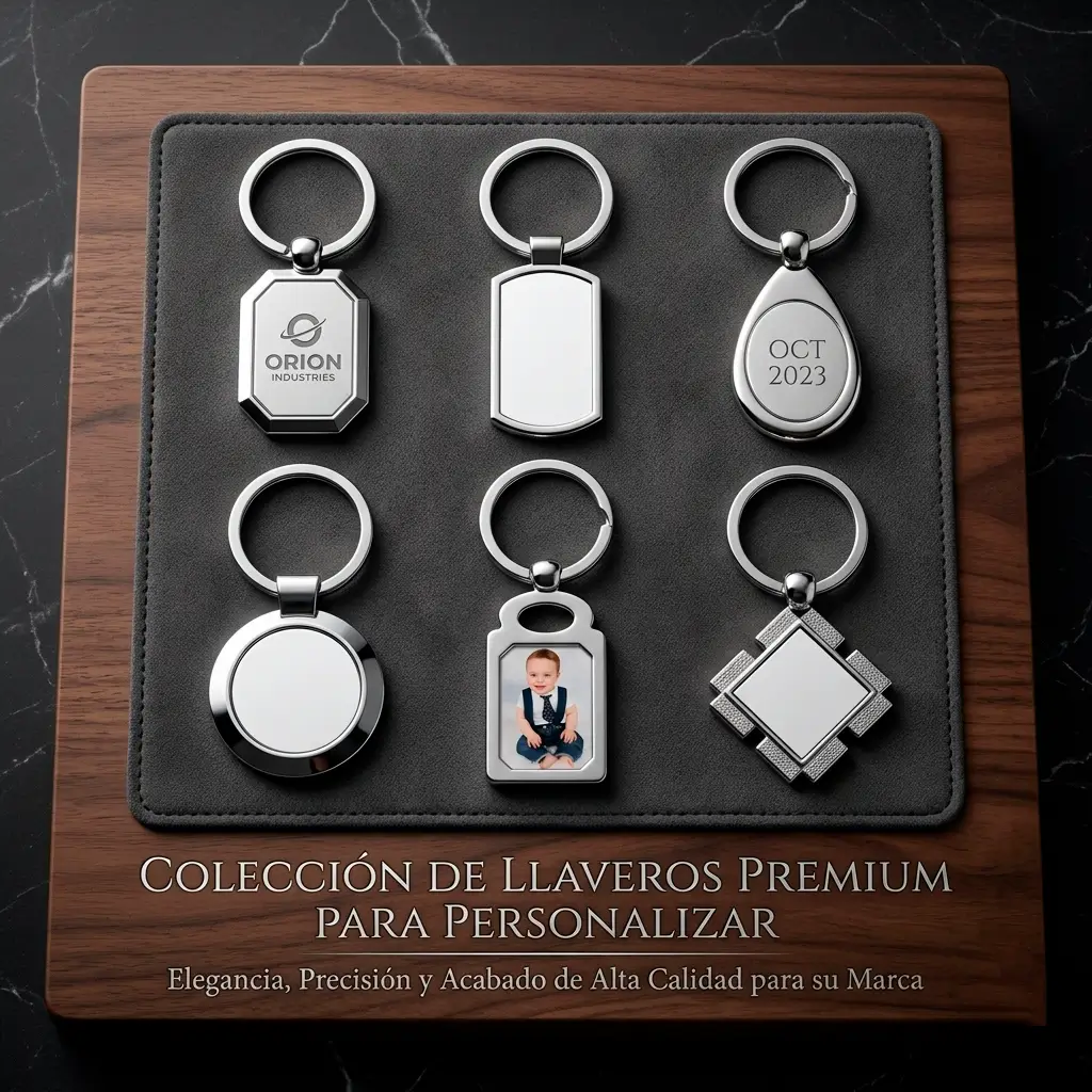 Llavero Metálico Premium para Personalizar - Colección Elegance