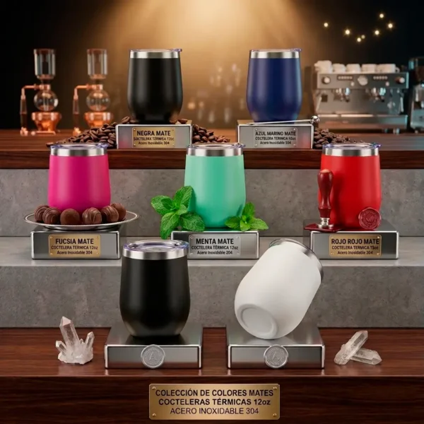coctelera térmica, acero inoxidable 304, doble pared, aislamiento al vacío, coctelera mate, fondo tornasol, coctelera iridiscente, vaso térmico 12oz, coctelera grado alimenticio, libre de BPA, retención de temperatura, artículos promocionales, regalos ejecutivos, soluciones shop, productos de sublimación, menaje premium, vaso egg-shape, coctelera profesional, resistente a condensación, coctelera para eventos, acero 18/8, acabado electrostático, productos térmicos Costa Rica, envases sostenibles, accesorios de bar premium.