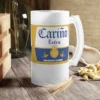  Jarra de cerveza de vidrio esmerilado de 16 onzas personalizada con diseño impreso, ideal para regalo.