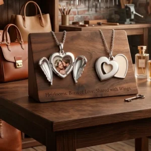 Pack de 2 relicarios para sublimacion con fotos de novios sobre base de madera de nogal en Soluciones Shop