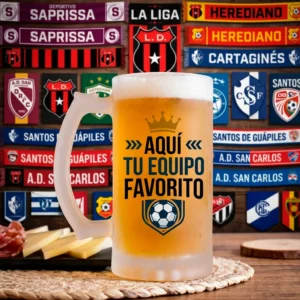 Jarra Cervecera glaseada Personalizada: Tu Equipo de Fútbol Favorito