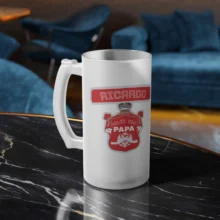  Jarra de cerveza de vidrio esmerilado de 16 onzas personalizada con diseño impreso, ideal para regalo.