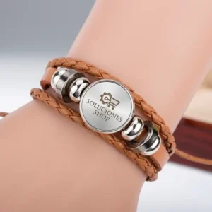 Pulsera con manilla de cuero