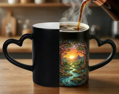 Mug Mágico de Corazón Taza Sensible al Calor Soluciones Shop