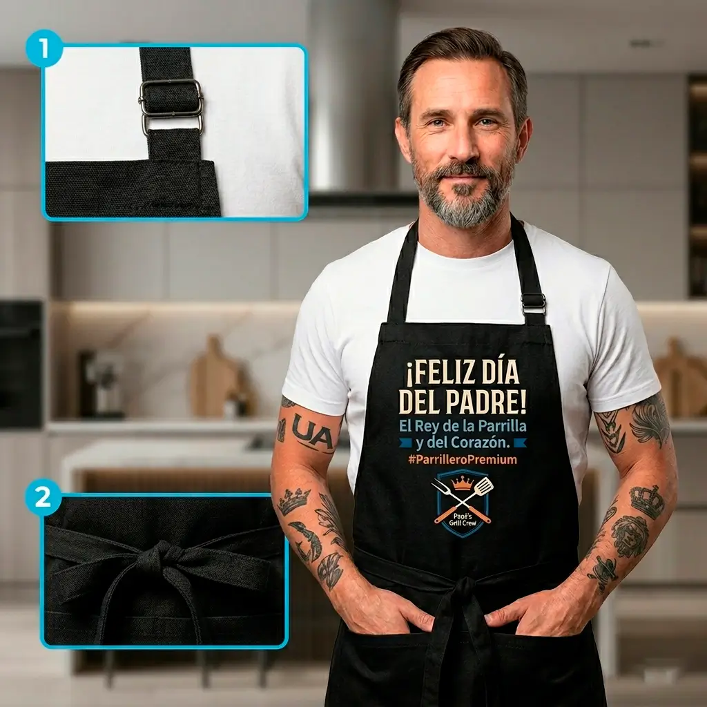 Delantal Parrillero Premium – Edición Especial ¡Feliz Día del Padre!
